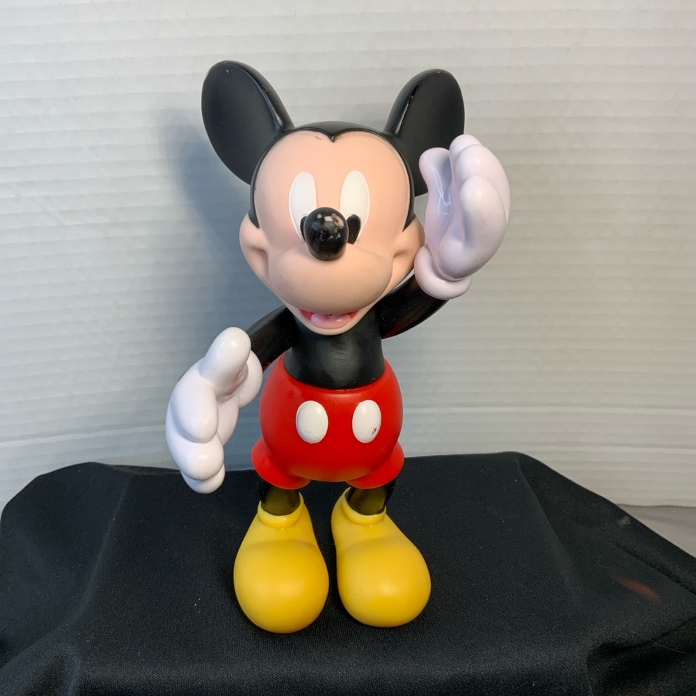 Vintage 7” Hard Plastic Mickey Mouse Posable Moveable Figure Disney
